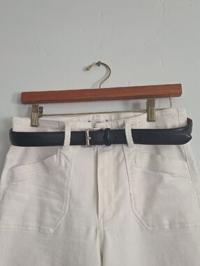 Coach Burnished Cowhide Black Leather Belt with Debossed Logo